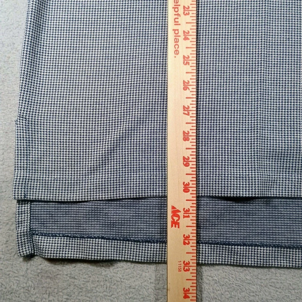 Polo Ralph Lauren Mens Houndstooth Polo Shirt Blue Large Made in USA